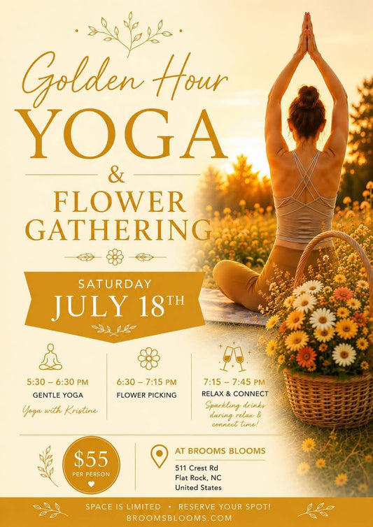 Golden Hour Yoga and Flower Gathering